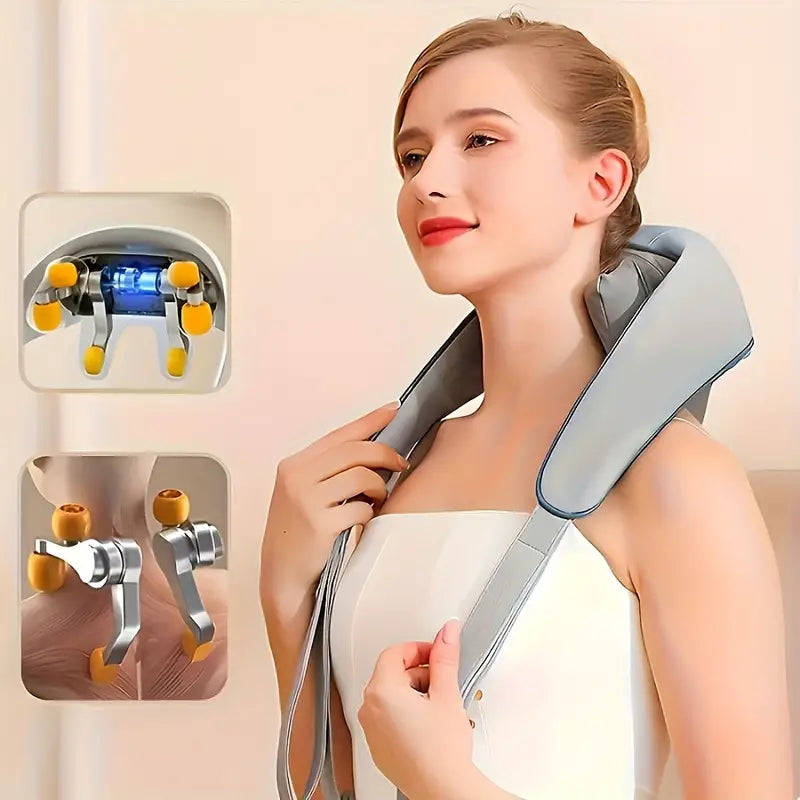 Electric Neck Massager, Portable Smart Cervical Massage-Grey